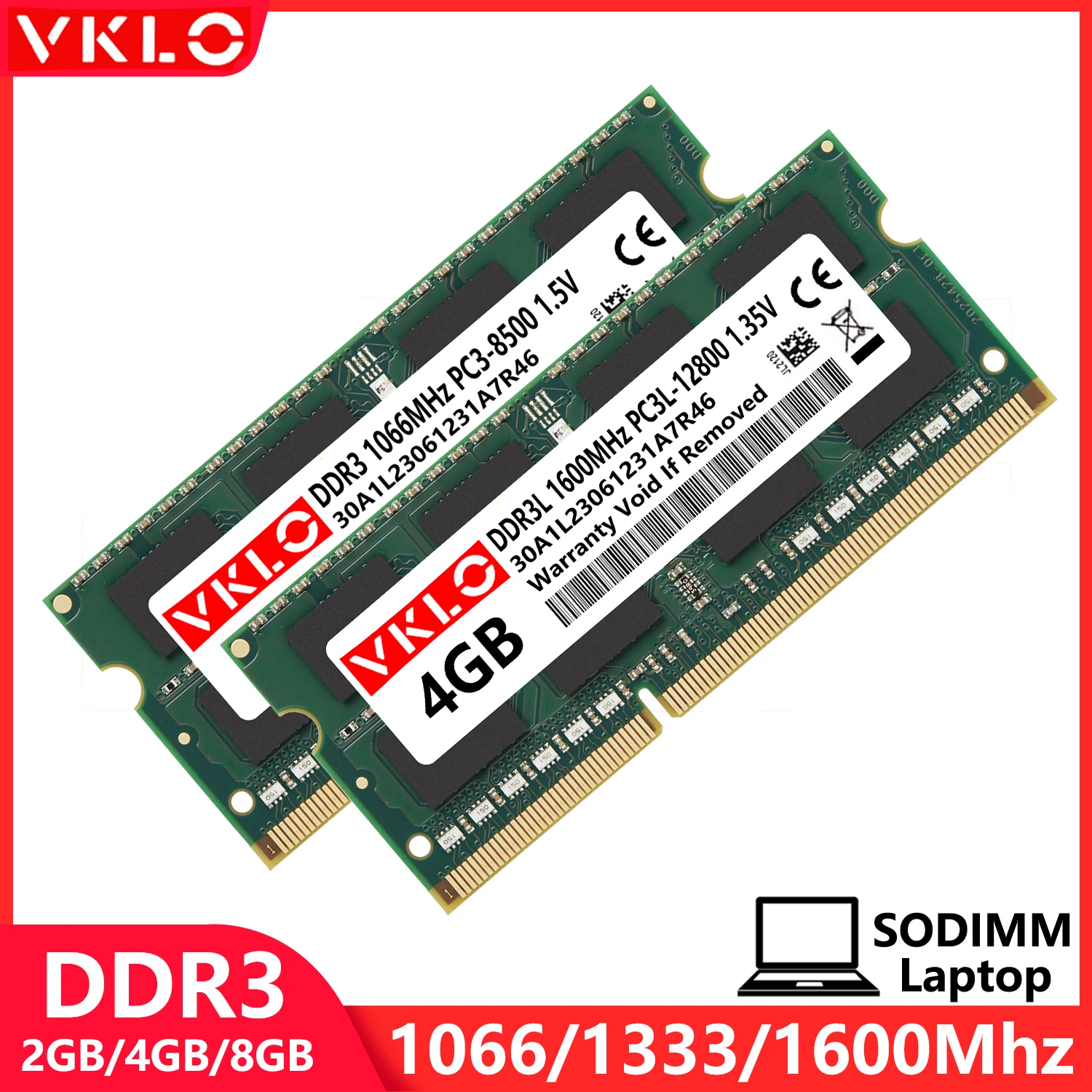 Barrette Mémoire Crucial DDR3/DDR3L 4 Go Ou 8 Go SO-DIMM - Pour PC Portable - Neuf Ouvert, Garantie à Vie
