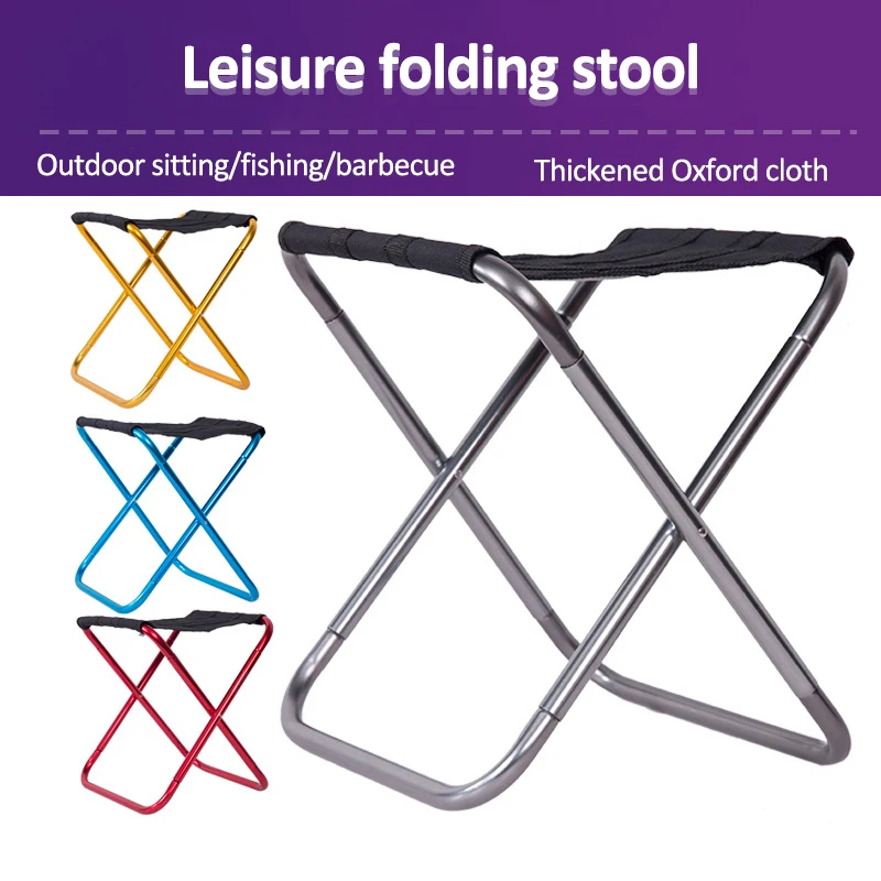 Outdoor Folding Fold Aluminum Chair Stool Seat Fishing Camping Outdoor Foldable Fishing Chair Ultra Light Weight Portable