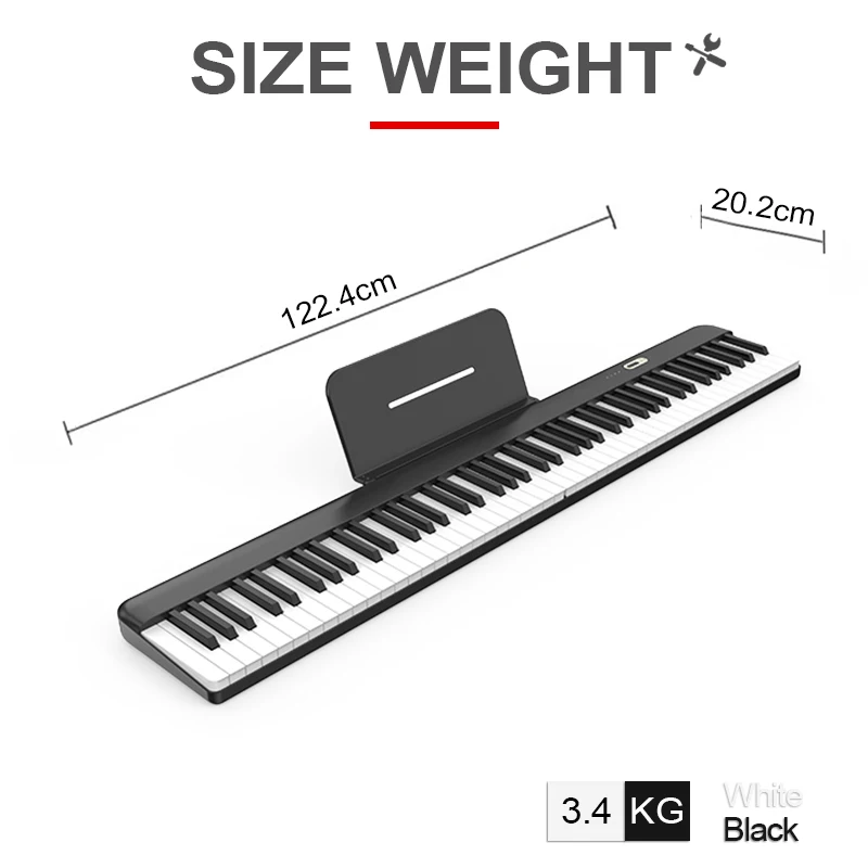 Dinas 88 Weighted Key Keyboard Piano Electronic Digital Factory Supply