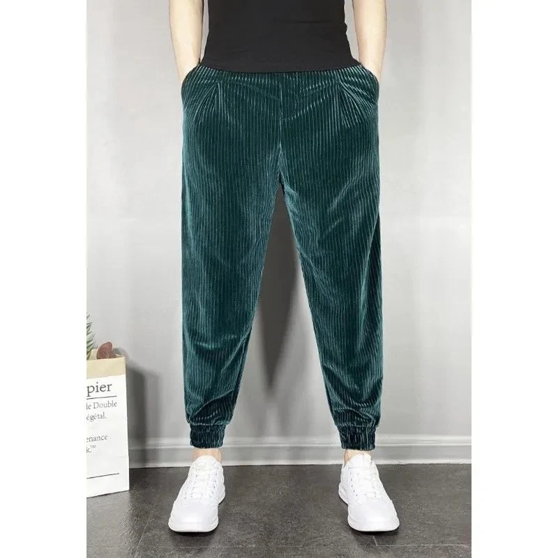 

Trousers Men's 2023 Summer Autumn New Corduroy Casual Pants Trend Korean Fashion Baggy Haren Pants All-match Pantalones Hombre