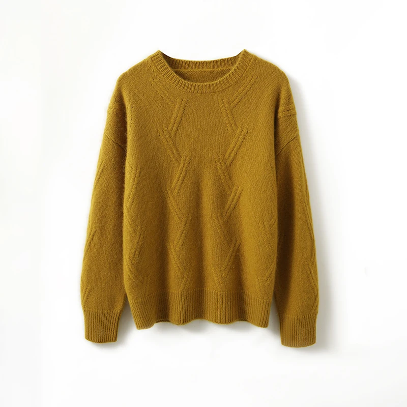 

Women's 100% Pure Wool Knitted Pullovers, O-neck Cashmere Tops, New Fashion, Winter and Autumn, 2023