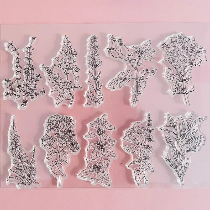 boom flower leaf leaves Clear Stamp Transparent Silicone Stamp Seal Sheet For Scrapbooking Photo Album Decoration