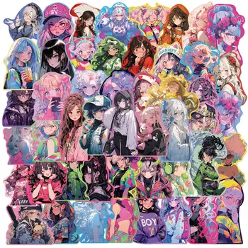 50 pz Anime bella ragazza Cool Sticker telefono fai da te Laptop bagagli Skateboard Graffiti decalcomanie divertimento per il giocattolo del bambino