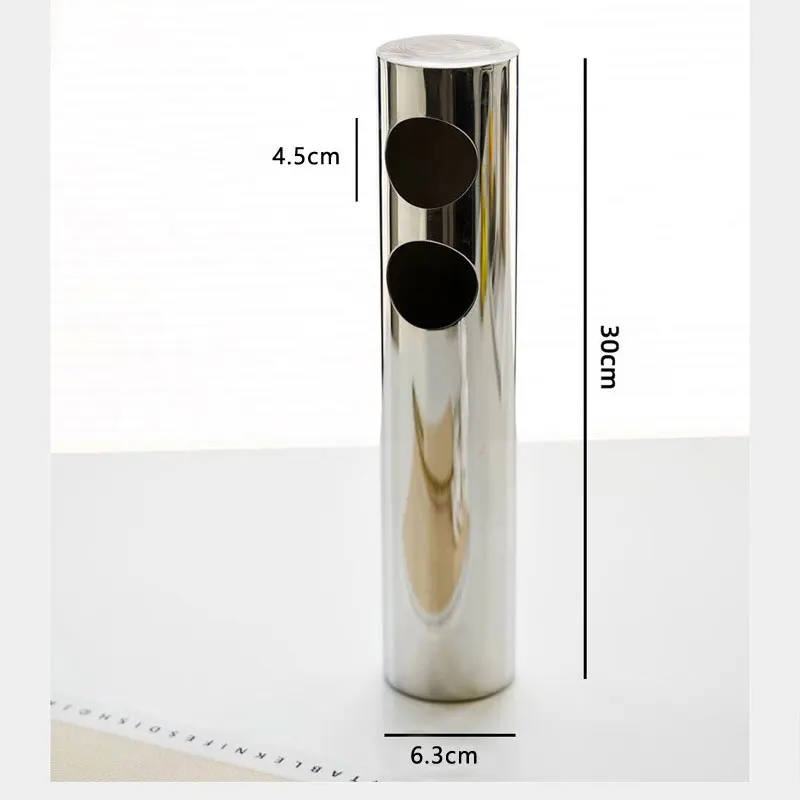Flower Vase Decorative Centerpiece For Home or Wedding SUS304 Stainless Steel, 11.8" Tall (Silver) 3