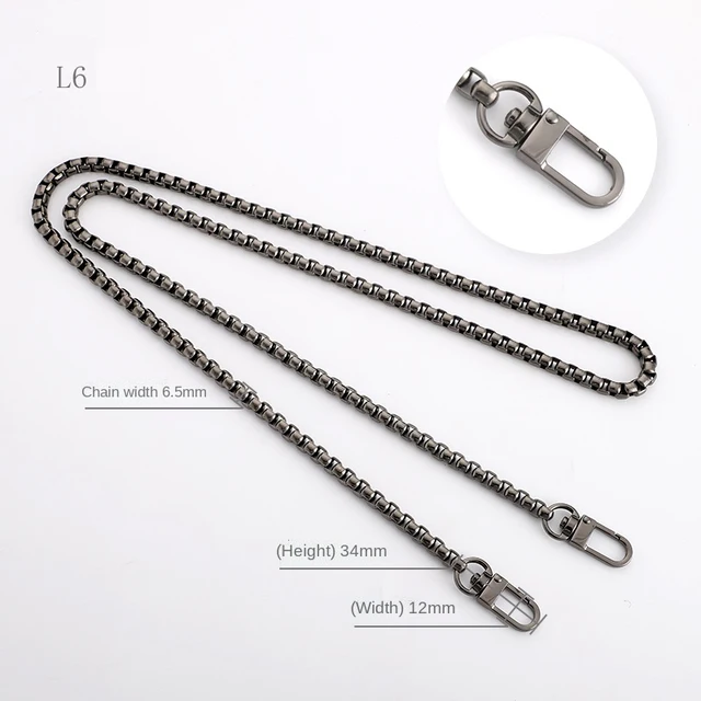 Multicolor Bag Chain Accessories Gold Women's Shoulder Bag Chain Metal Bag Chain Strap Crossbody Bag Parts Belt Chain for bags L06-Gun black