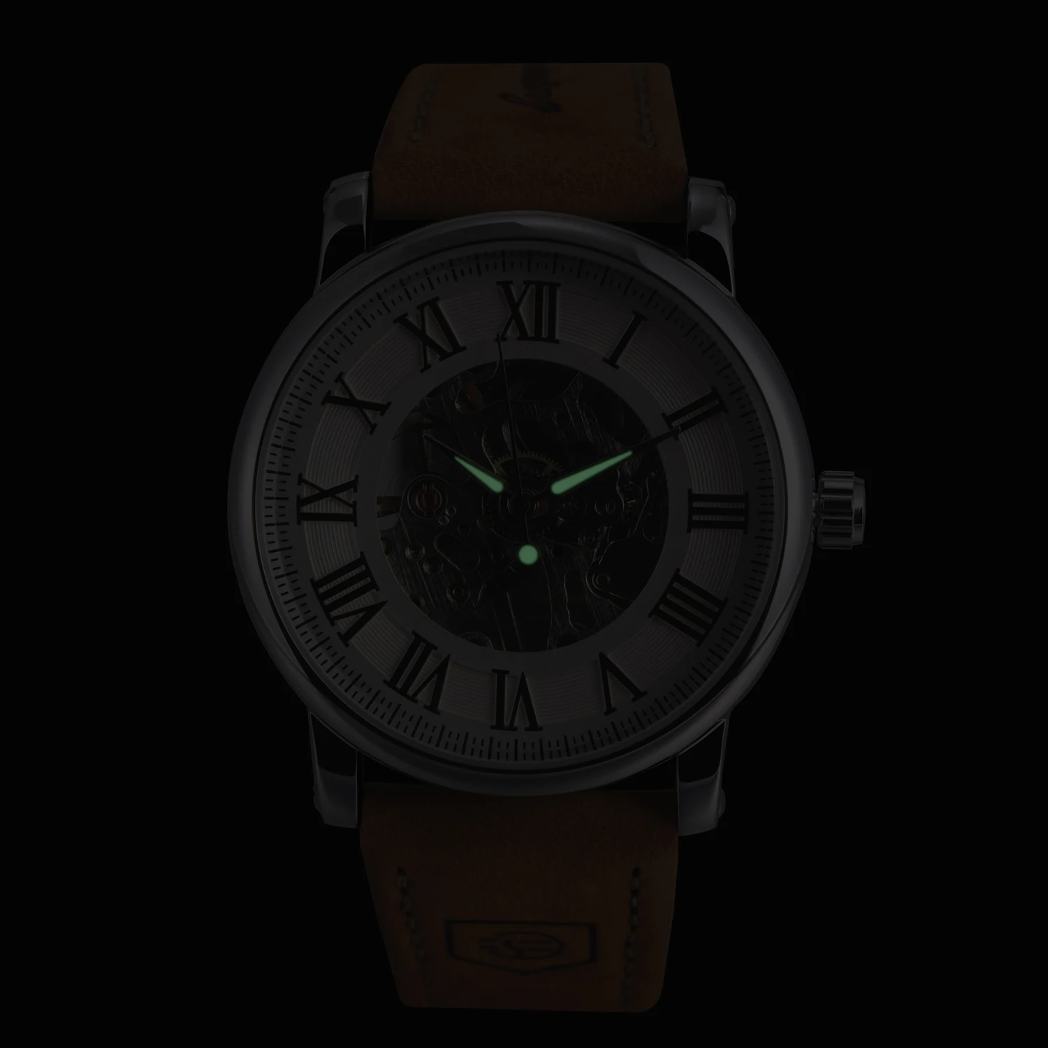 Luxury Skeleton Mechanical Watch For Men With Leather Strap_voghion.com
