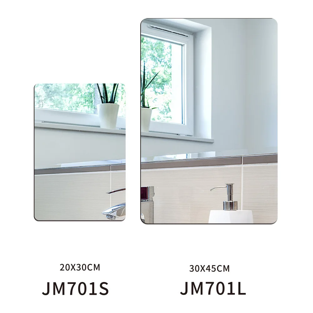 Wall Sticker Mirror Wall Sticker DIY Creative Rectangle Mirror Wall Stickers Decoration for Bedroom Bathroom Living Room Girls Makeup Gift Home Decor