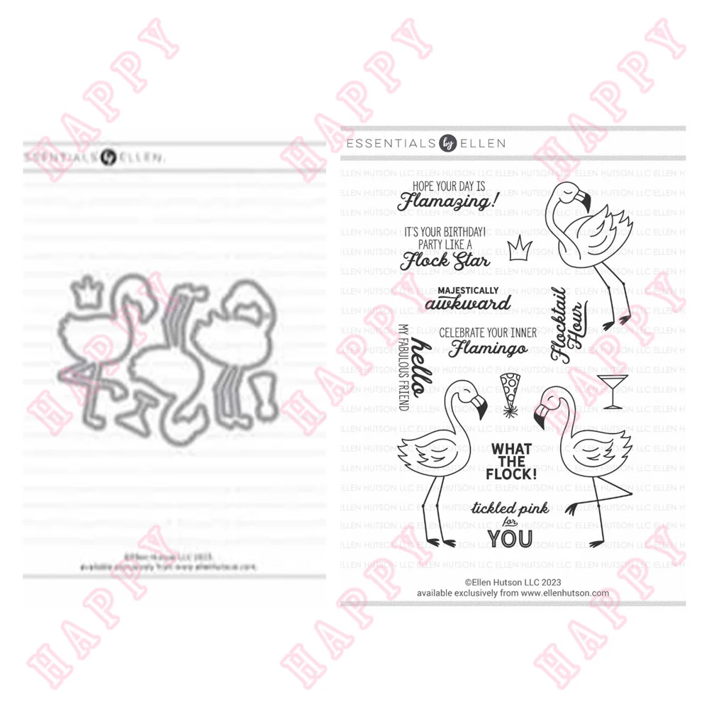 

Metal Cutting Dies And Clear Stamps Inner Flamingo For DIY Scrapbook Album Craft Paper Card Decoration Photo Template Handcraft