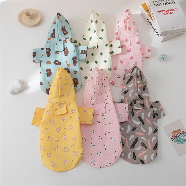 Cartoon Printed Dog Raincoat for Small Dogs Waterproof Pet Clothes Poodle Puppy Pomeranian Raincoats chubasquero para perros Cartoon Printed Dog Raincoat for Small Dogs Waterproof Pet Clothes Poodle Puppy Pomeranian Raincoats chubasquero para perros