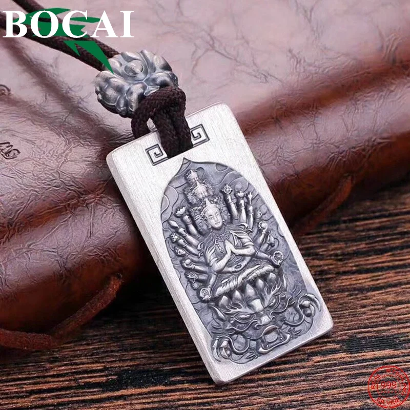 

BOCAI S999 Sterling Silver Pendants for Women Men New Fashion Life Guardian Buddha Zodiac Dragon Amulet Jewelry Free Shipping