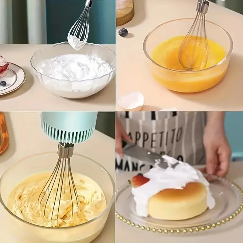 1pc Egg Beater Automatic Cake Baking, USB Rechargeable HandheldEgg Beater For Whizzing, Stirring, And Beating Cream, Electric Ga 6