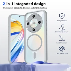 Transparent MagSafe - Compatible Wireless Charging Case with Silicone Shockproof Cover for Honor X8d (GRAY)