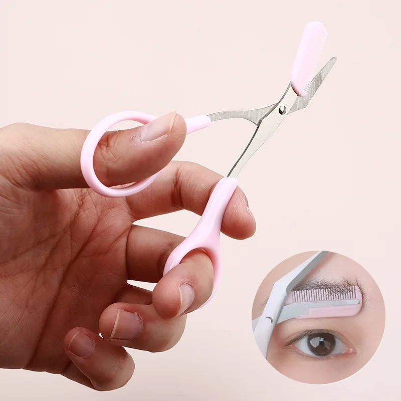 MB Eyebrow Trimmer Scissor with Comb Facial Eyelash Hair Removal Grooming Shaping Eyebrow Shaver Cosmetic Makeup Accessories