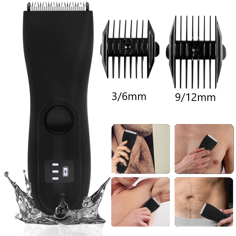 Electric Hair Trimmer Men Cordless Rechargeable Whole Body Hair Trimming Machine Washable Hair Shaving Set with Positioning Comb