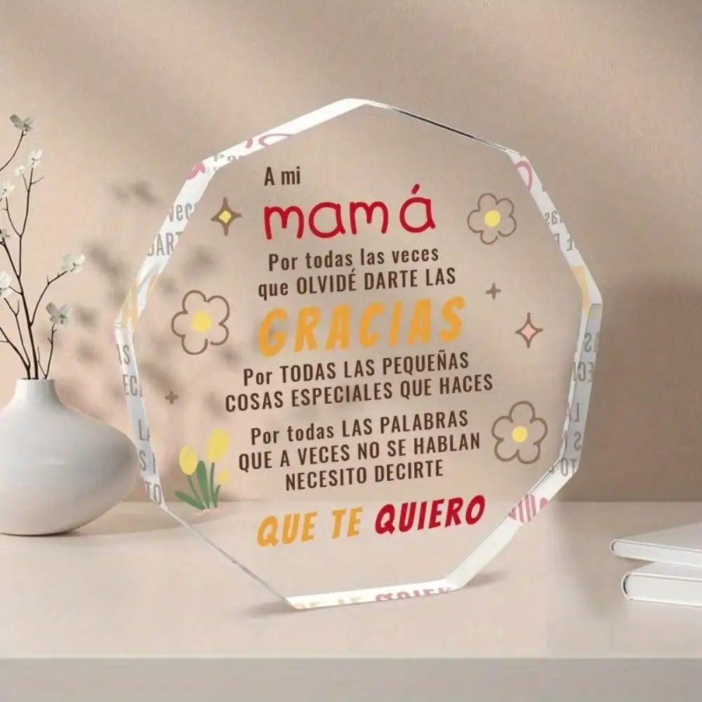 Acrylic Plaque Gift for Spanish Mothers - Birthday Decor from Daughter
