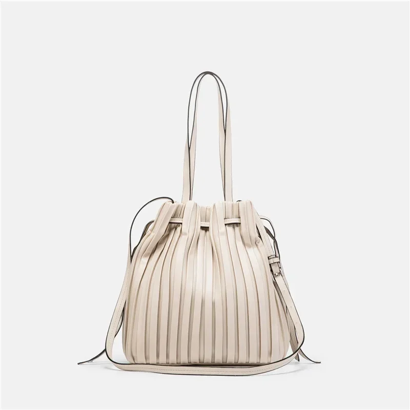 

2023 Vintage Folds Womens Handbags Designers Luxury Brand Handbags Women Shoulder Bags Female Mini Top-handle Bags Bucket Bag