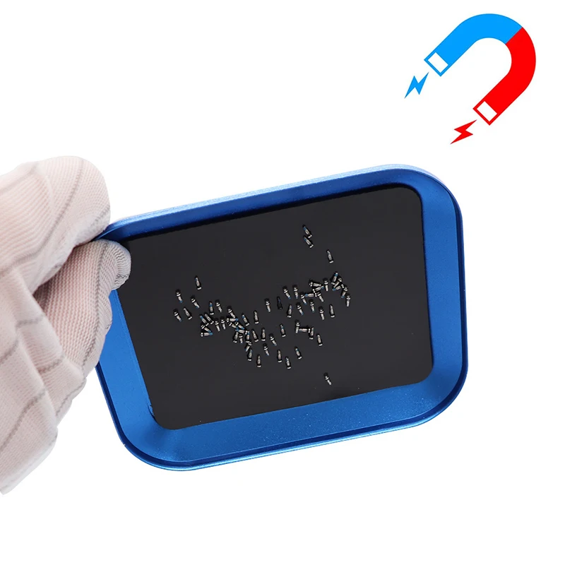 Aluminum Screw The Tray with Magnetic Pad Screw Storage Box Mini Plate Bits Box Mobile Repair Mat tool storage box parts storage box storage organizer box parts organizer screwdriver storage box