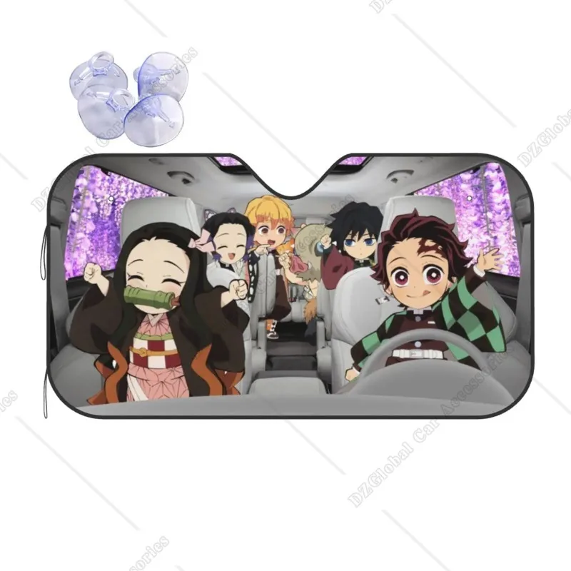 Anime Characters Windshield Car Sun Shade Accessories Foldable Blocks UV Sunshade for Vehicle SUV Protector