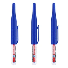  3Pcs/Set Large Capacity Long Head Markers Pen Bathroom Woodworking Decoration Multi-purpose Deep Hole Marker Pens Pen Black Ink 