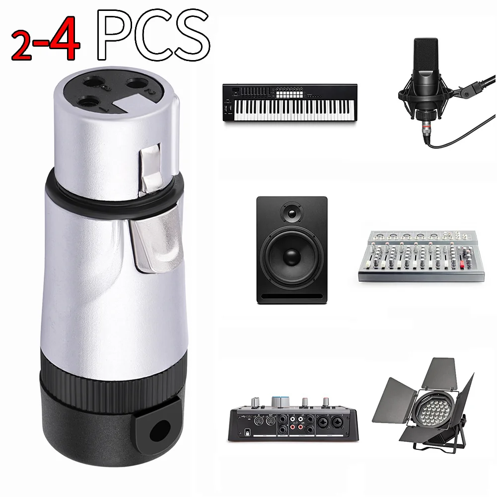 2/4PCS Male/Female XLR Audio Plug Durable Adjustable 90° Angle XLR Connector Plug Audio Mic Microphone DMX Plug Jack Socket