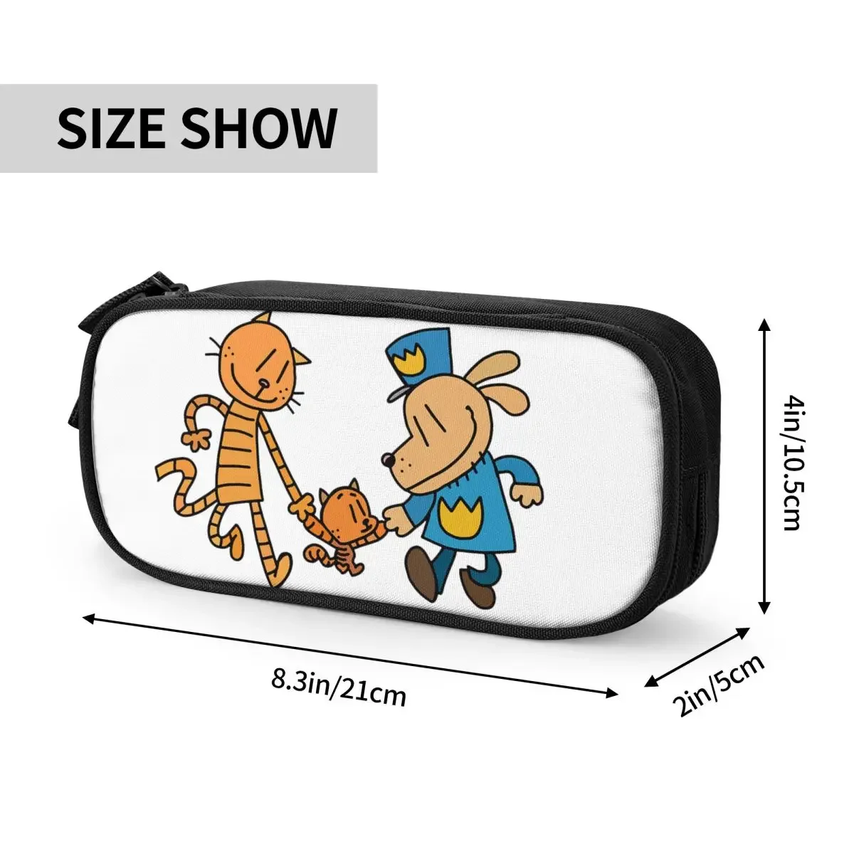Dog Man, Lil Petey, And Big Petey Fan Art Pencil Cases Big Capacity Pen Bags Pen Box Pencil Pouch For Boys Girls Stationery