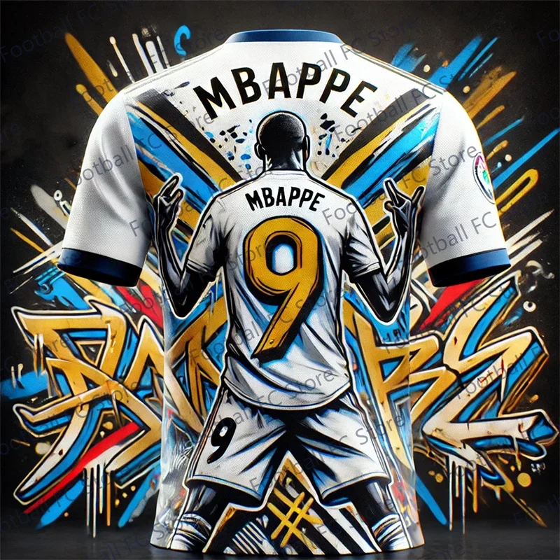 24-25 Summer Street graffiti Tee Jersey CHATGPT Intelligent Design Edition Special Mbappe 9 Soccer Jersey For Kids/Adult Kit soccer jersey