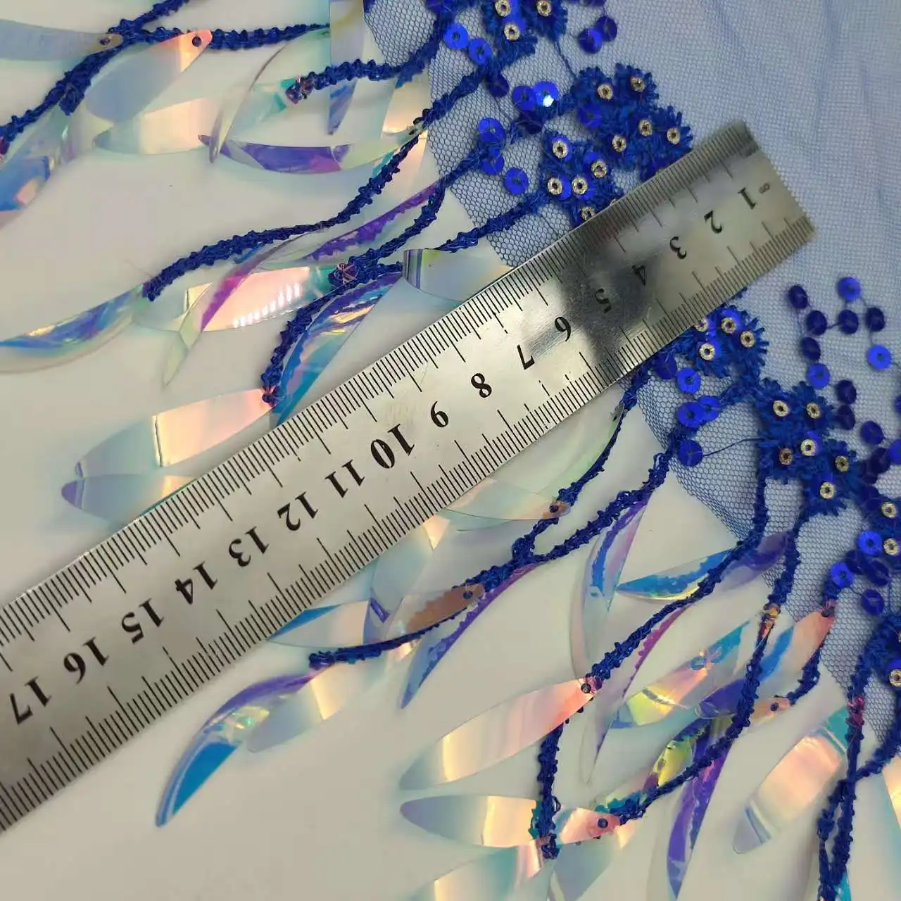 Mesh Tassel Fringe Sequins Lace Trim Stage Perform Latin Dress Wedding Clothes Tassels Fabric DIY Sewing Accessories