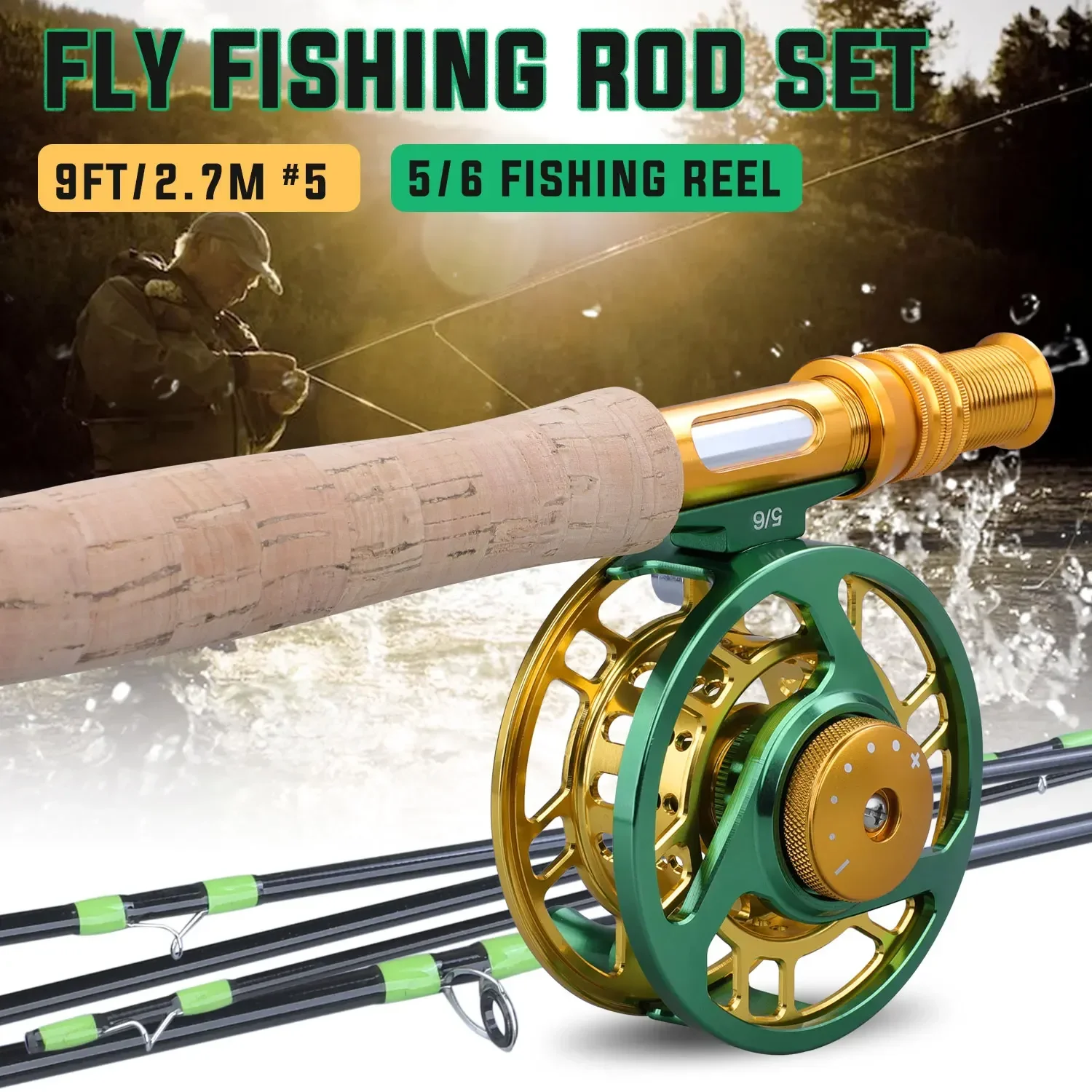 Sougayilang Fly Rod Reel Combo 9ft Carbon Fiber Fly Fishing Rod Reel with  Aluminum Spool Max Drag 8kg for Stream Bass Fishing - AliExpress