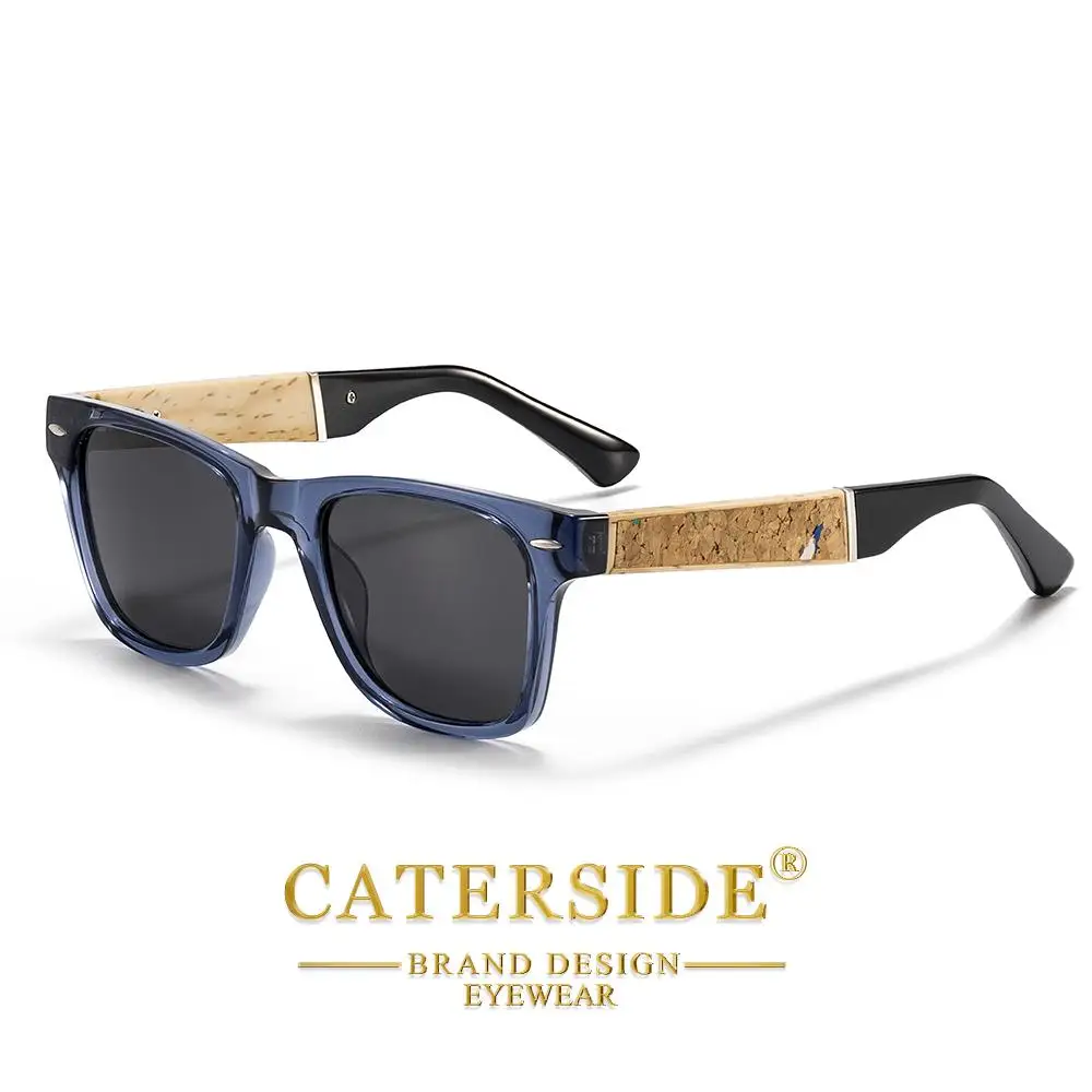 CATERSIDE Vintage Herren-Sonnenbrille mit polarisierten Gläsern und hochwertigem quadratischem Rahmendesign, dekorative Damenbrille für den Außenbereich – Detail 9