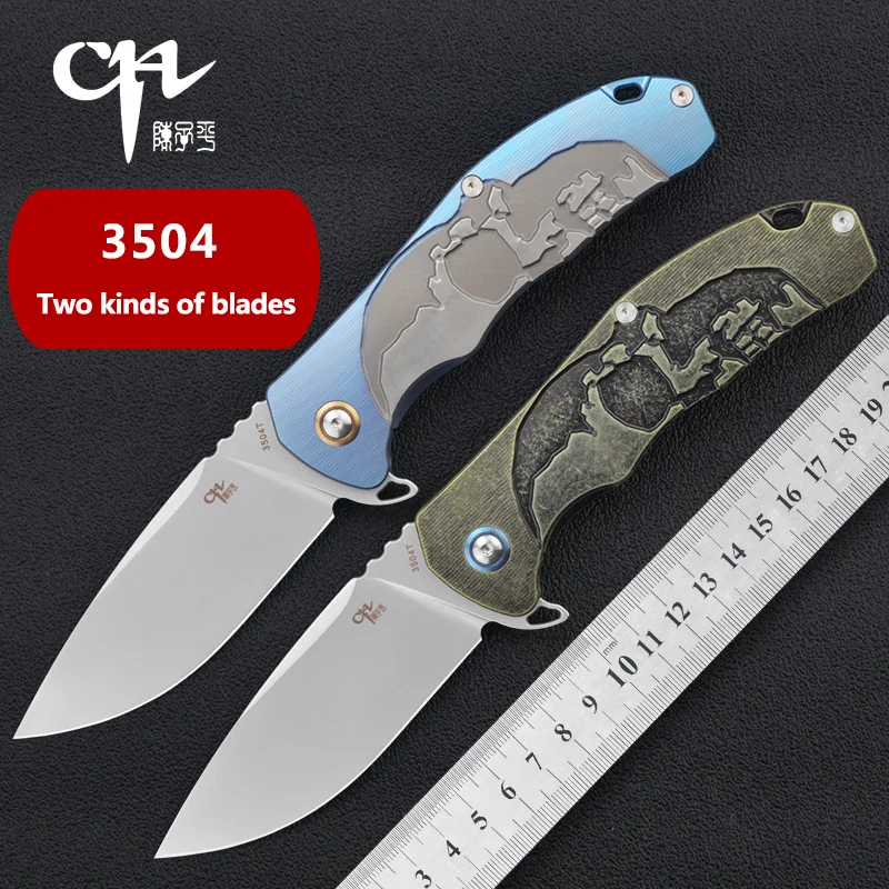 

CH New 3504 M390 Blade Titanium Alloy Handle High Hardness Outdoor Jungle Tactical Military Survival Camping Folding Knife EDC