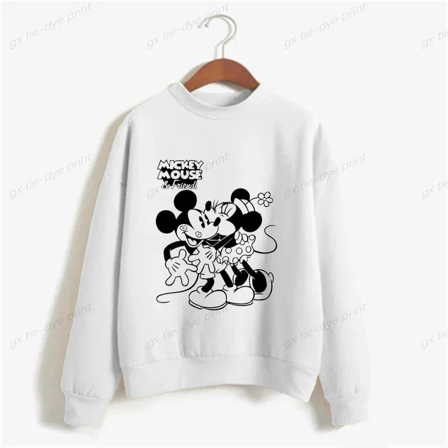 thumbnail image 1 of Sudadera básica de cuello redondo para mujer, nueva sudadera con capucha con estampado de Minnie Mouse de Disney de primavera 2024, jersey informal Harajuku para niña, 1 of 5