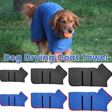 

Pet Dog Bathrobe Microfiber Drying Coat Soft absorbent towel Bath Towel Adjustable Warm Dog Bathing Supplies