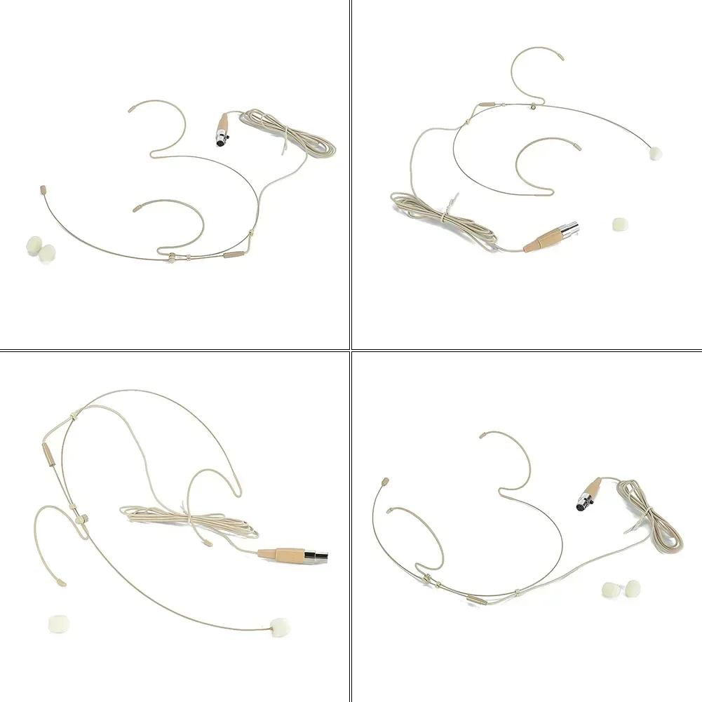 무선 바디팩 3.5mm 4핀용 고품질 이중 귀고리 헤드셋 마이크 헤드마운트 마이크