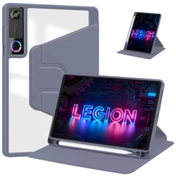 Enhanced Acrylic Tablet Case with 360 - Degree Rotation and Pencil Holder for Legion Y700 Gen 5 (Lavender gray)