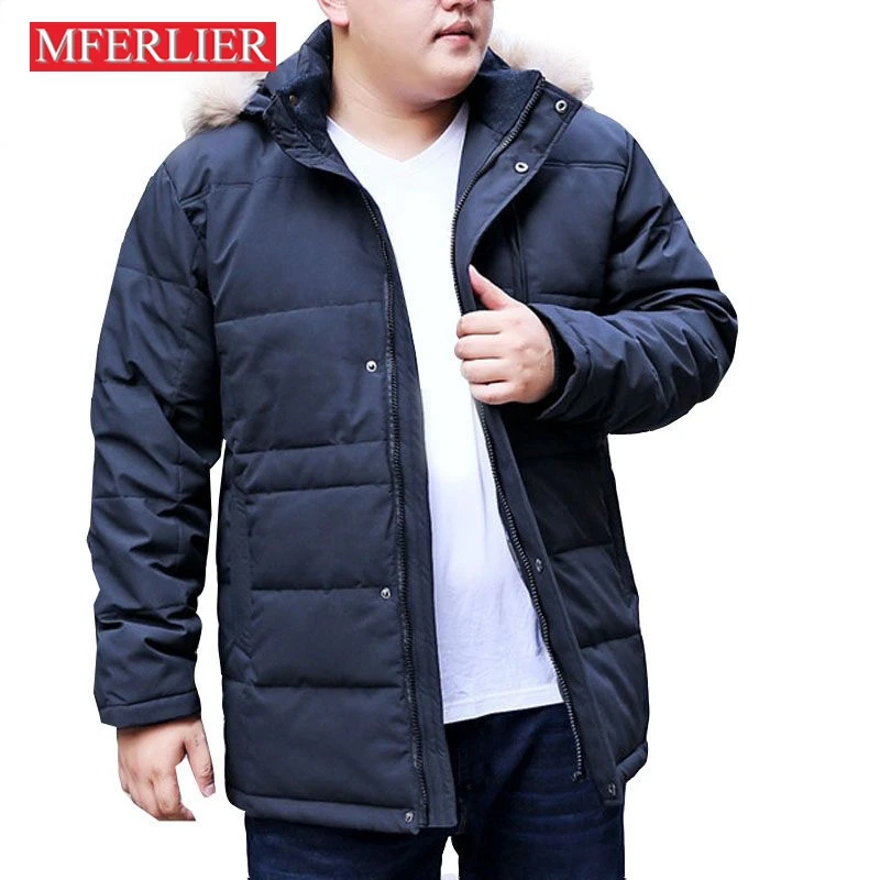 MFERLIER Large Size Thick Warm Down Jackets 8XL 9XL 10XL Long Sleeve