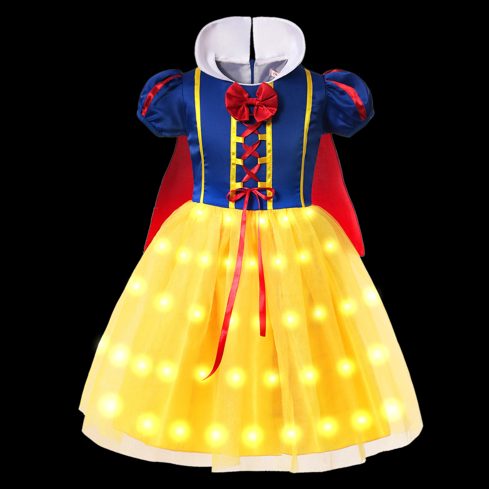 thumbnail image 1 of Frozen Girls Elsa Anna LED Light Up Princess Dress for Kids Cosplay Party Clothes Mermaid Rapunzel Snow White Carnival Prom Gown, 1 of 5
