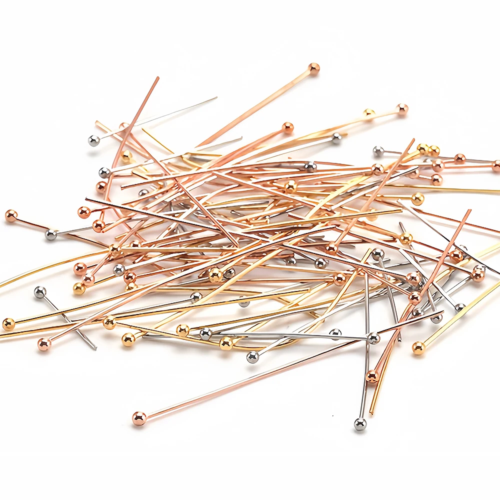 10-100 teile/los Gold Metall Kugelkopf stifte Edelstahl plattiert 16 18 20 22 25 30 40mm für DIY Schmuck Befunde machen Durchmesser 100mm – Detail 1