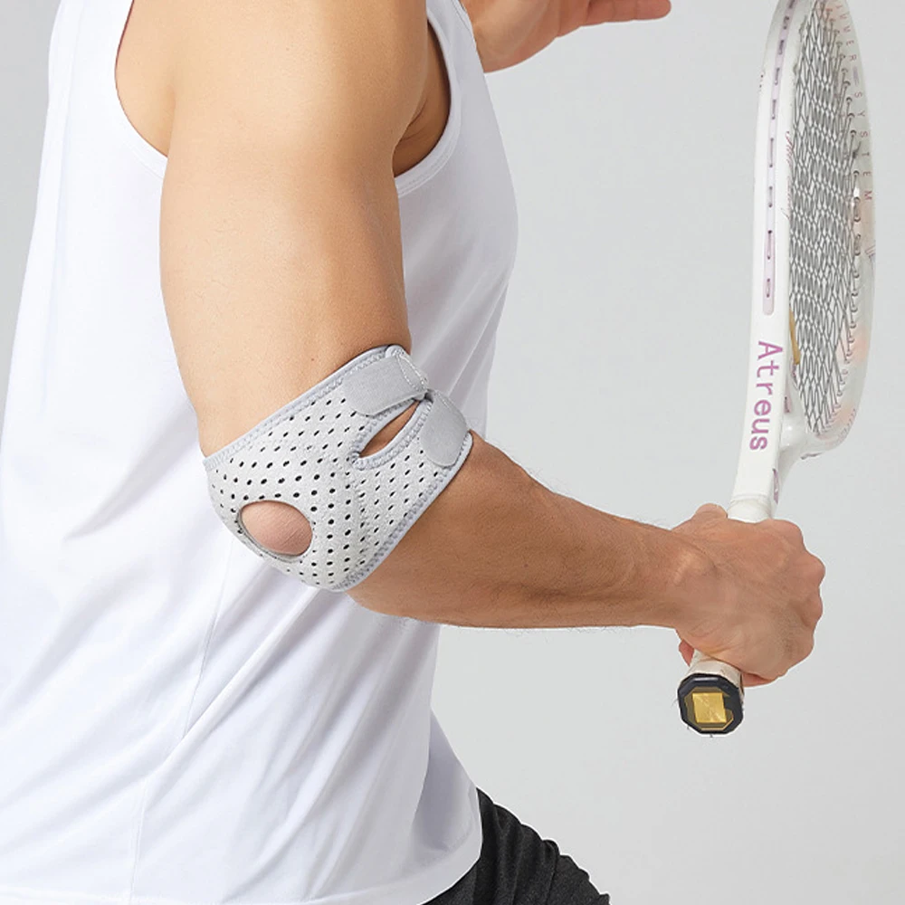 1/2 Stück verstellbare Ellenbogenstütze mit Gelpolster, Sehnenentzündungs-Ellenbogenbandage für Zerrungen, Genesung von Sportverletzungen, Schmerzlinderung bei Arthritis – Detail 8