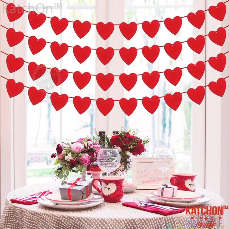 1set Valentine Day Banner Love Heart Paper Banners I Love You Anniversary Hanging Garland Party Supply 3