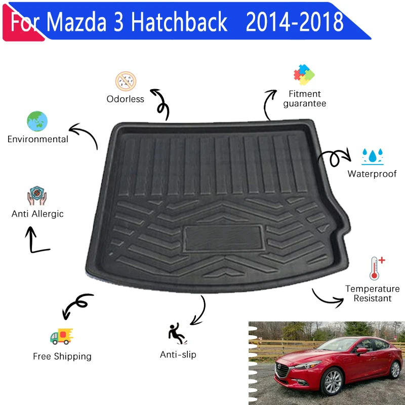 

Car Trunk Mats 3D EVA Material for Mazda 3 M3 Axela BM Hatch Hatchback 2014~2018 Car Anti-slip Trunk Mat Rear Pads Accessories