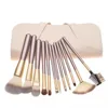Professional Wooden Make Up Brushes Sets With Leather Storage Pouch Set of 12-24 5