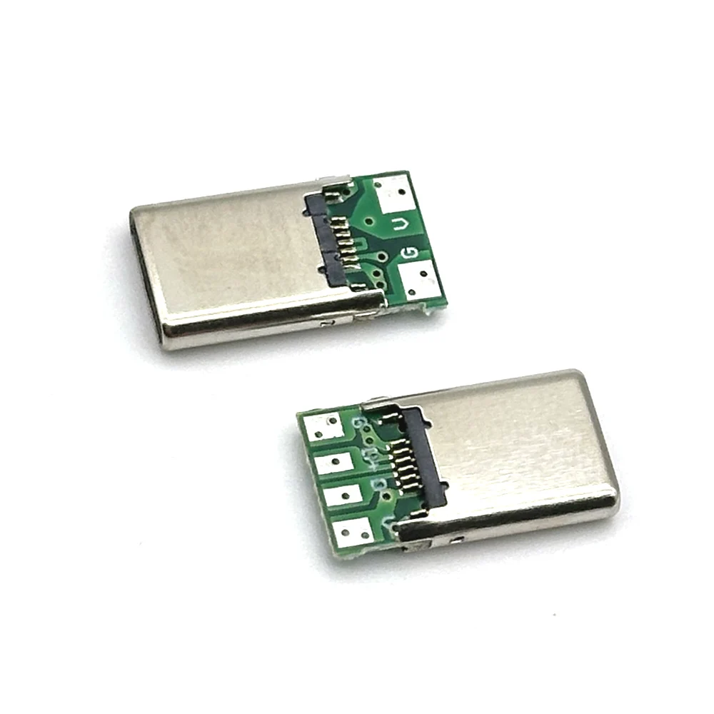 USB 3.1 2Pin 4Pin 유형 c 남성 커넥터 잭 테일 16P usb 남성 플러그 전기 터미널 용접 DIY 데이터 케이블 지원 PCB 보드