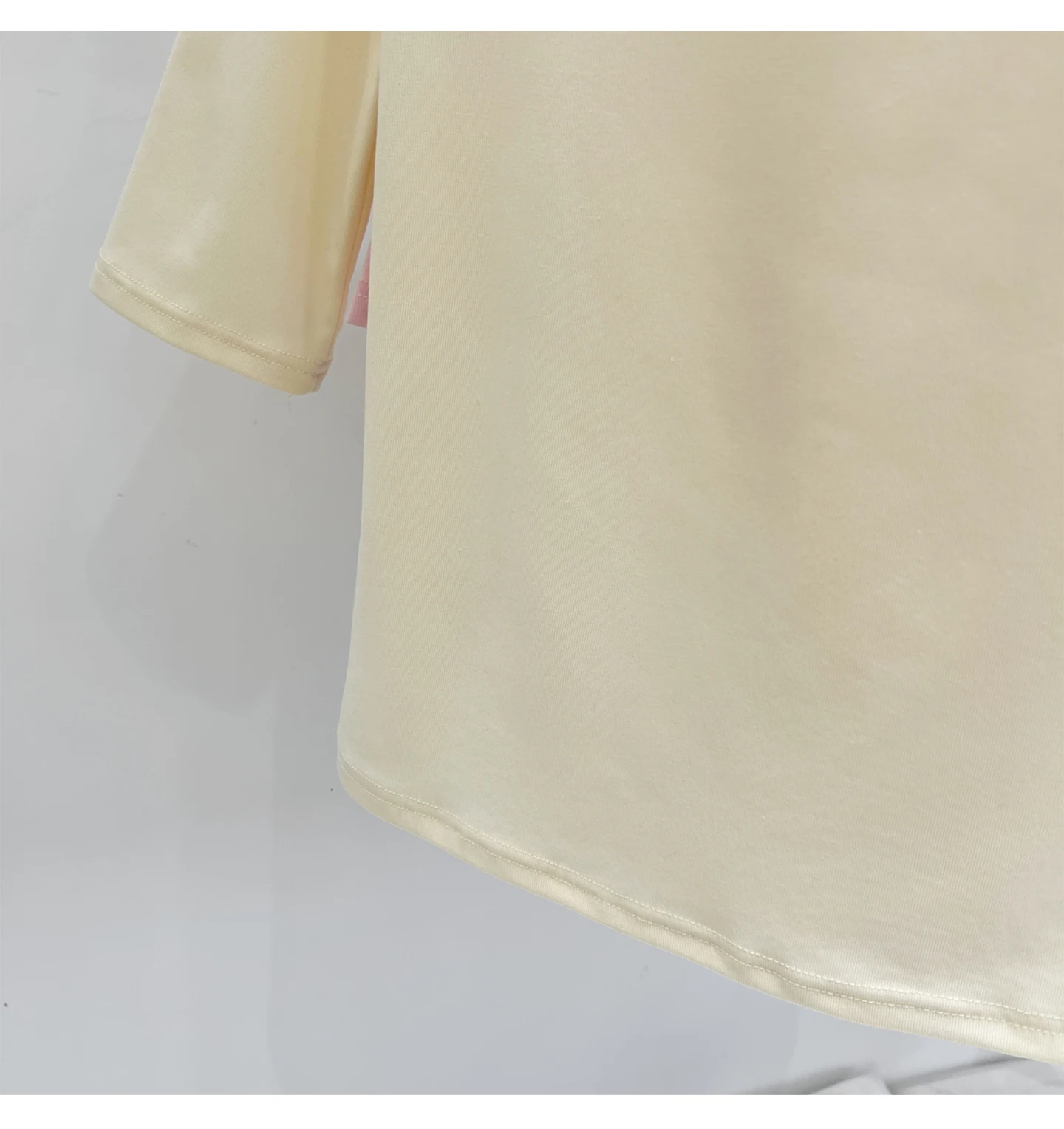 Zjaiss Sommer Damen T-Shirt Aprikose Stehkragen Kurzarm 2026 Frühling Minimalistisches Lässiges Vielseitiges Oberteil Einfarbiges Schlankes T-Shirt – Detail 9
