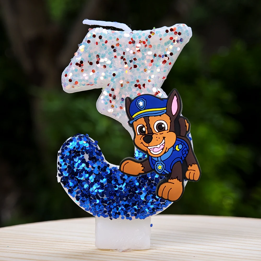 PAW Patrol Kerzen Nummer 0-9 Geburtstagstorten-Dekoration Geburtstagsparty Tortendekoration Baby-Shower-Dekoration Geschenk – Detail 4