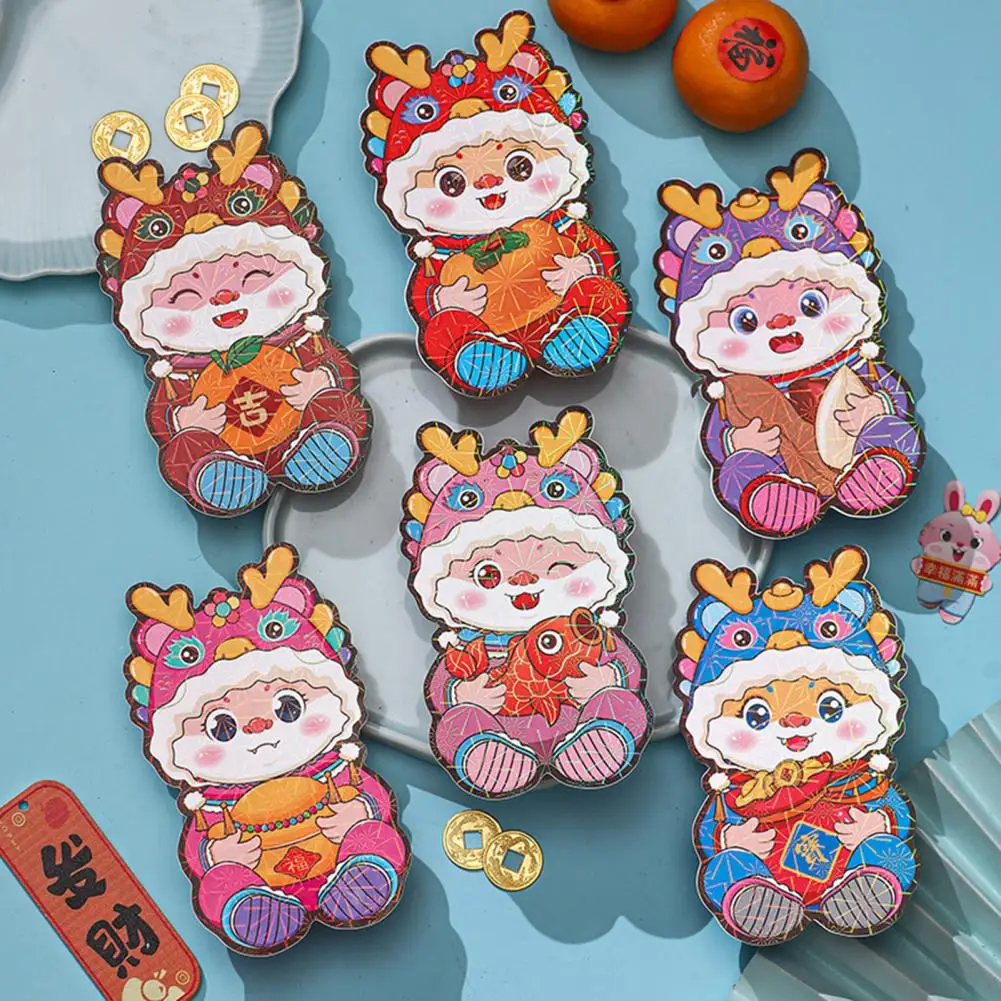 

Envelopes Traditional Chinese New Year Luck Money Envelopes Vibrant Cartoon Dragon Design Adorable Set of 6 Cartoon Design