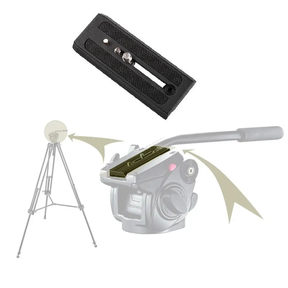Hersmay 501PL Plaque De Dégagement Rapide à Queue D'aronde Avec Vis De Fixation 1/4" 20 & 3/8" 16 Pour Manfrotto 503HDV 701HDV MH055M0-Q5 Pour Têtes De Trépied 501, 503 & NG RC5