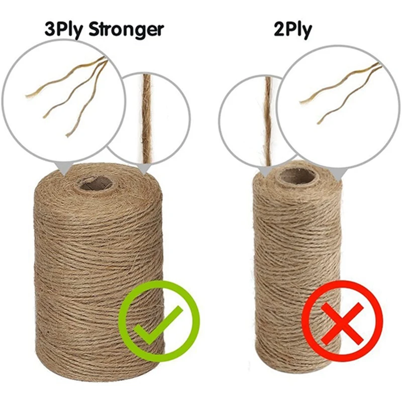 200M Roll 2mm Jute Twine Natural Thick for Home Gardening Plant Picture Hanger Industrial Packing String jute rope
