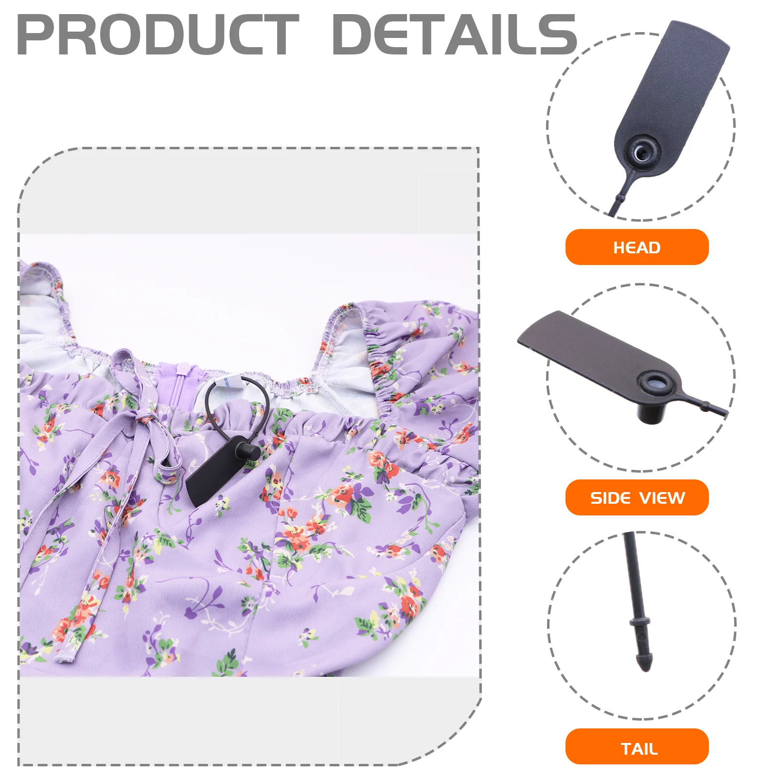 Ancolok-Print Tags for Clothing, Brand Labels, Safety of Clothes, Shoes, Bags, Plastic Tag, Anti-counterfeit, 100Pcs