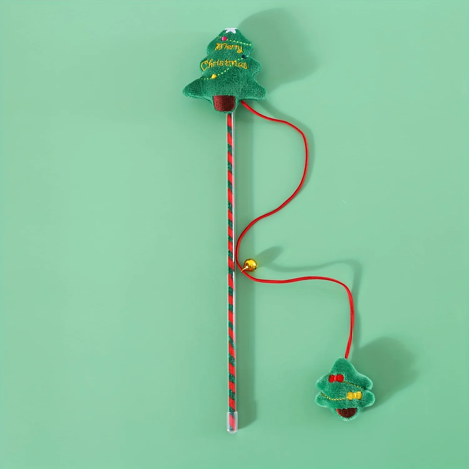 Interactive Cat Toys for Indoor Cats Kitten with Bell Cats Supplies Christmas Wand Toy Santa Claus Snowman Elk Cat Toy