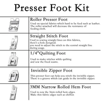 11PCS Presser Foot Kit Set Fabric presser for Sewing Fit For Singer Brother Janome Domestic Sewing Machine Parts Accessories - Image 6